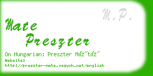 mate preszter business card